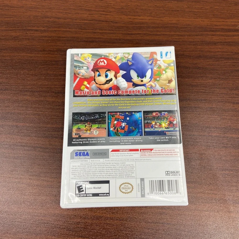 Mario & Sonic at the Olympic Games 2007 Nintendo Wii SEGA Sports Video Game CIB